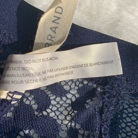 Lucky Brand Navy Blue Lace Bralette Size L Lightly Padded - Picture 10 of 10